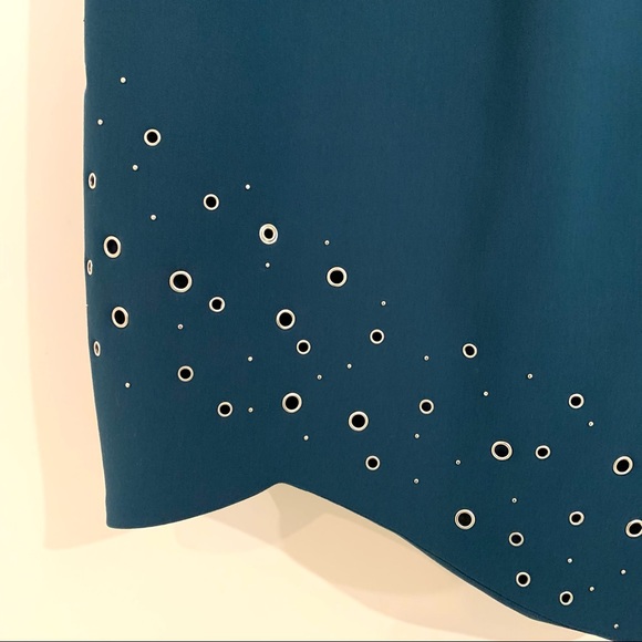 Elizabeth and James Teal Grommet Bodycon Dress - Picture 8 of 10